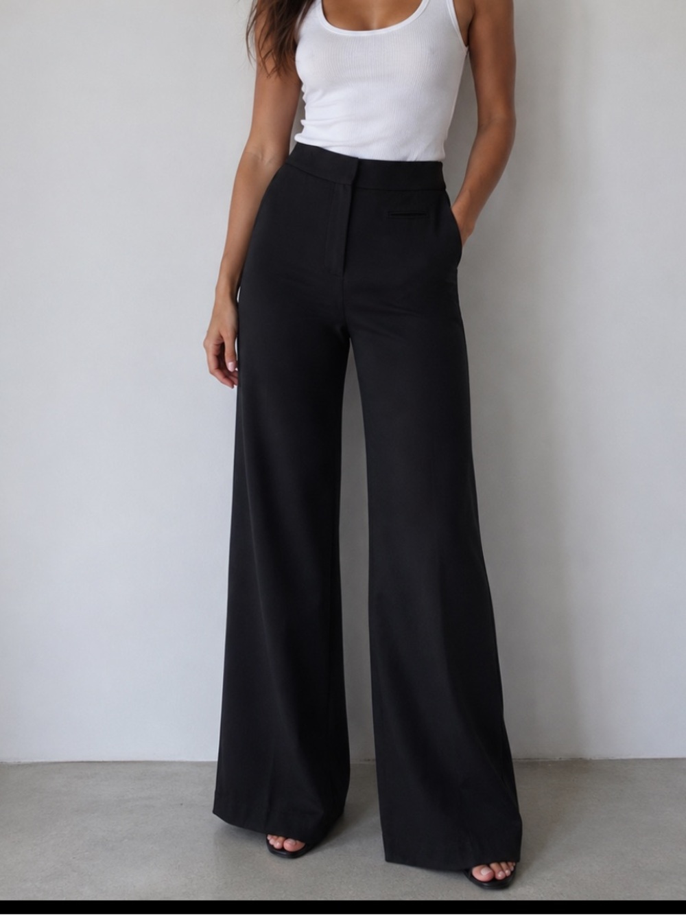 Theory Black Wide-Leg Trousers Size 2